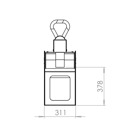 Speeltoestel de Lichtwip 9 Tekening met specificaties van het middensegment.